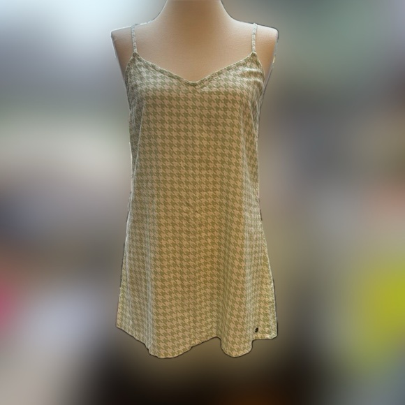 NWT Roxy Mint Houndstooth Juniors or Women Mini Camisole Dress Size L - Picture 3 of 11